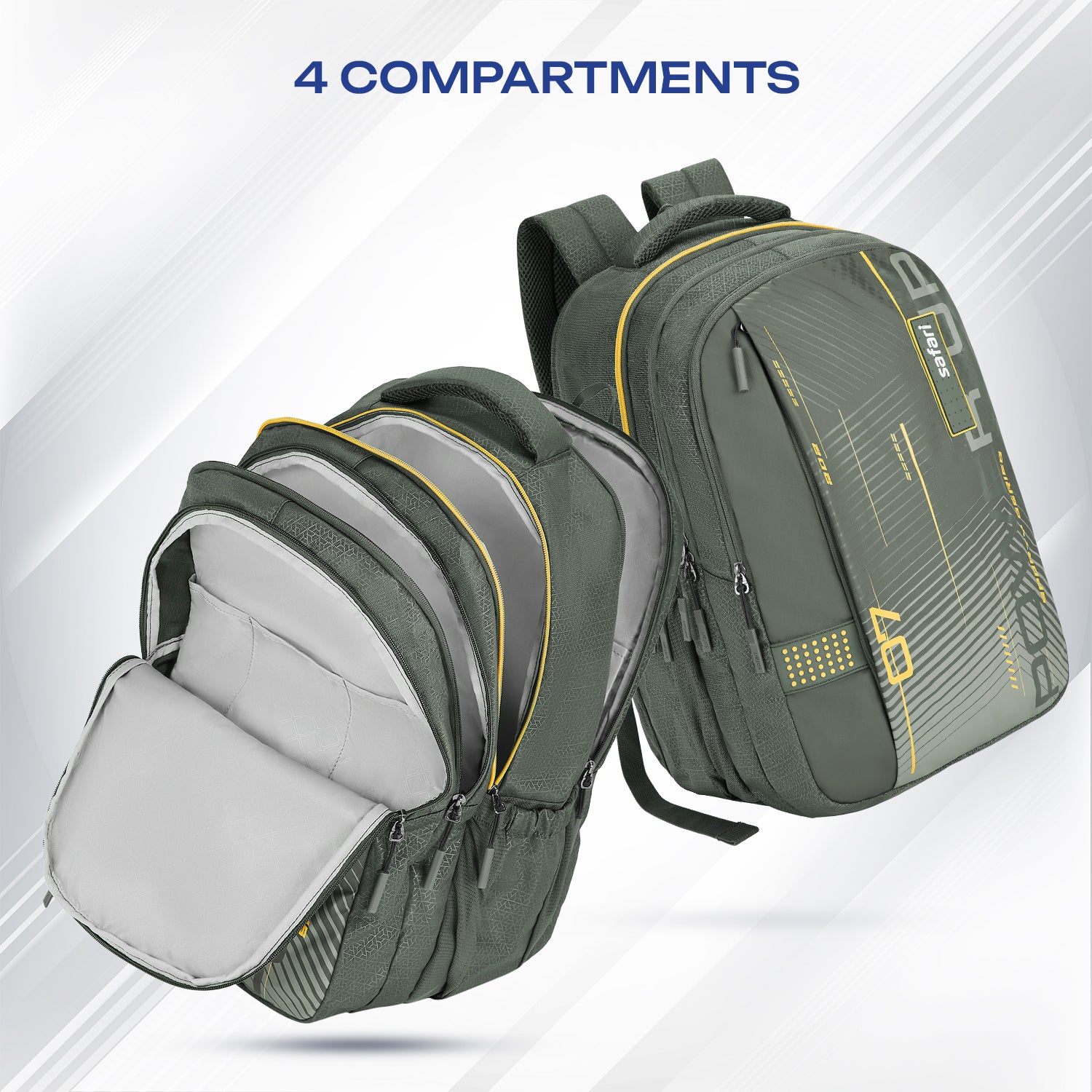 Safari Quadro 6 43L Olive School Backpack