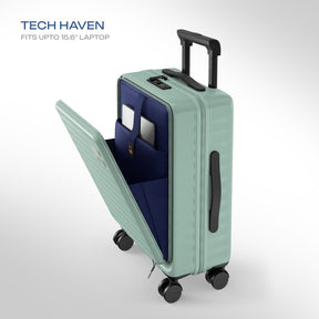 Safari Select Froniq Fresh mint Front opening Trolley Bag with TSA Lock, Dual wheels and Anti-Theft Zipper