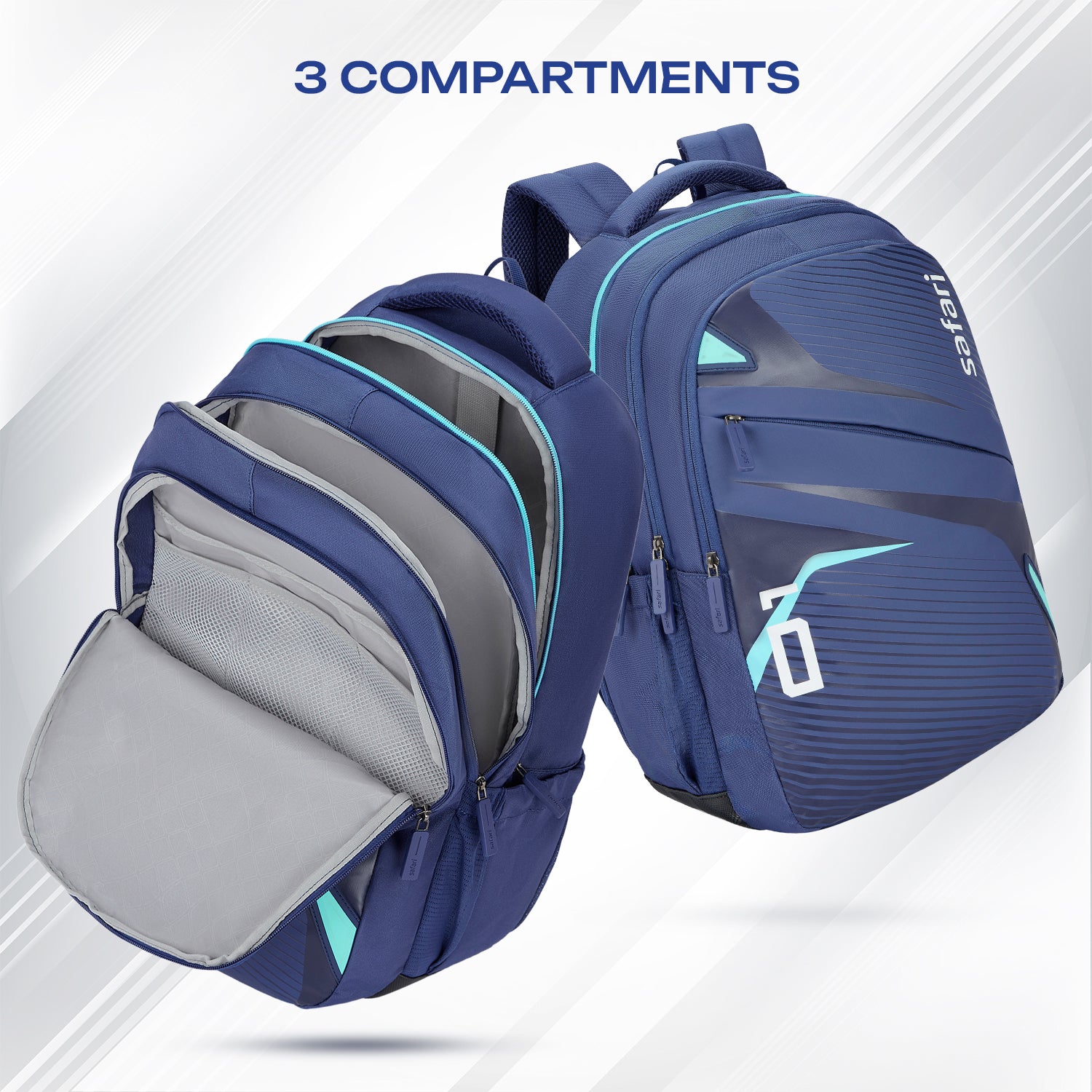 Safari Aura 37L Blue Laptop Backpack