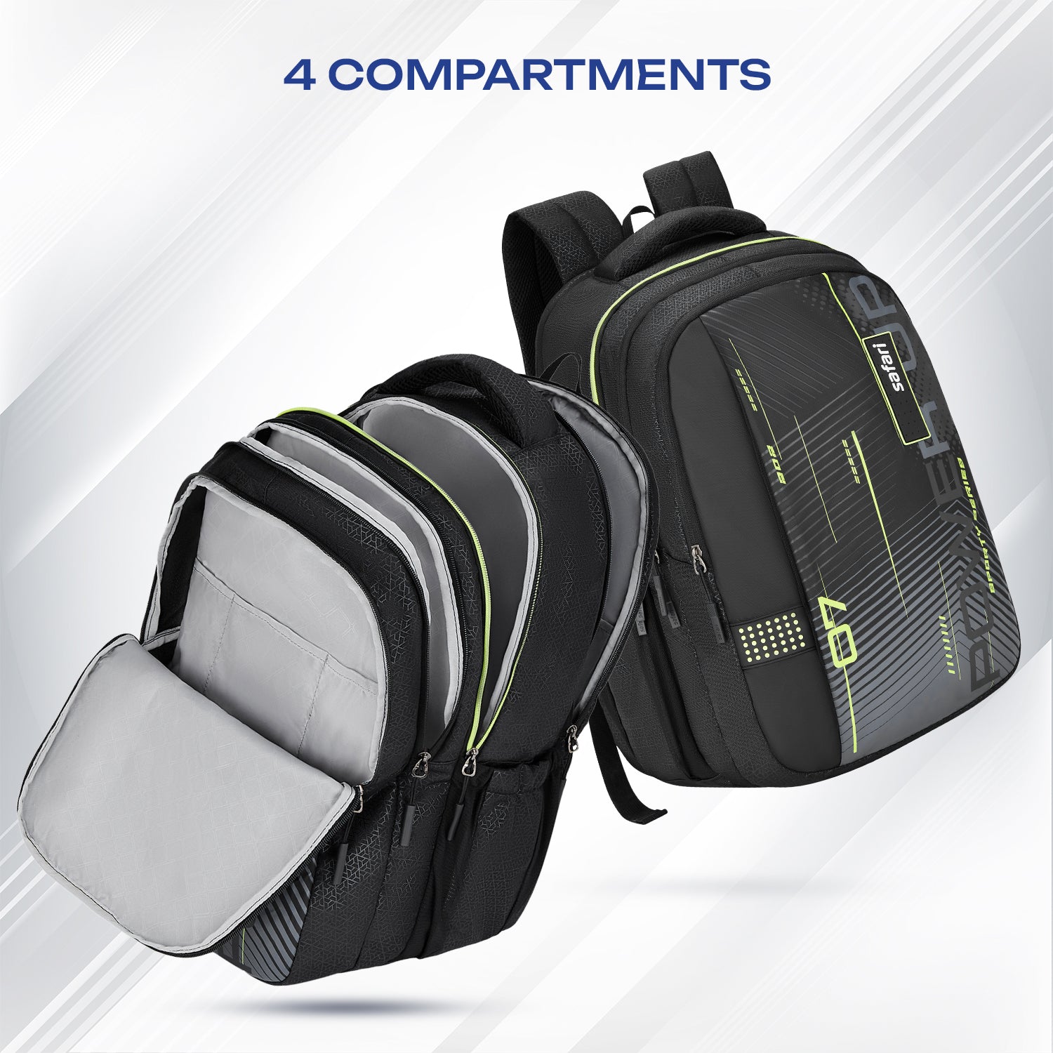 Safari Quadro 43L Black School Backpack