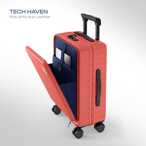 Safari Select Froniq Coral Front opening Trolley Bag with TSA Lock, Dual wheels and Anti-Theft Zipper