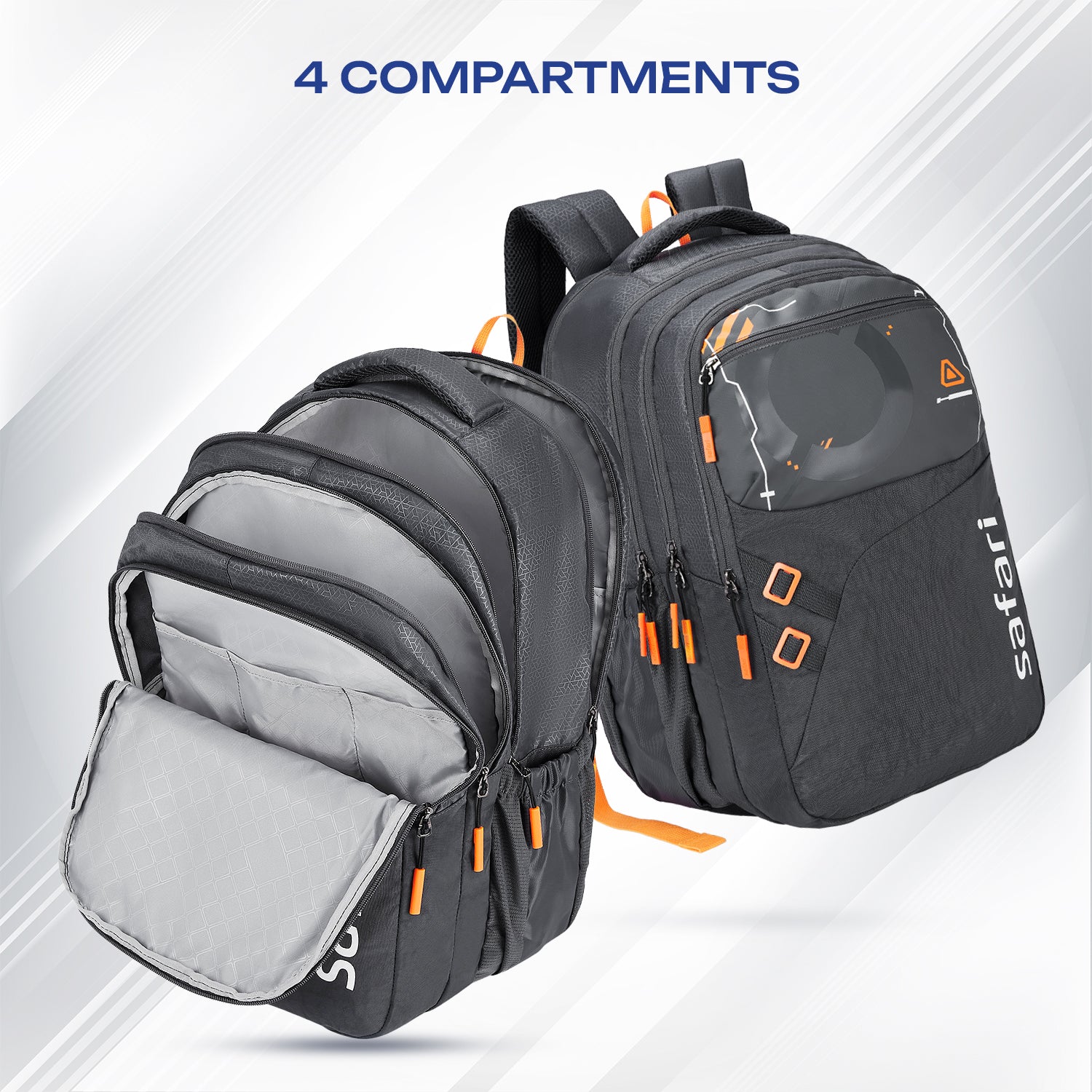 Safari Quadro 43L Black School Backpack