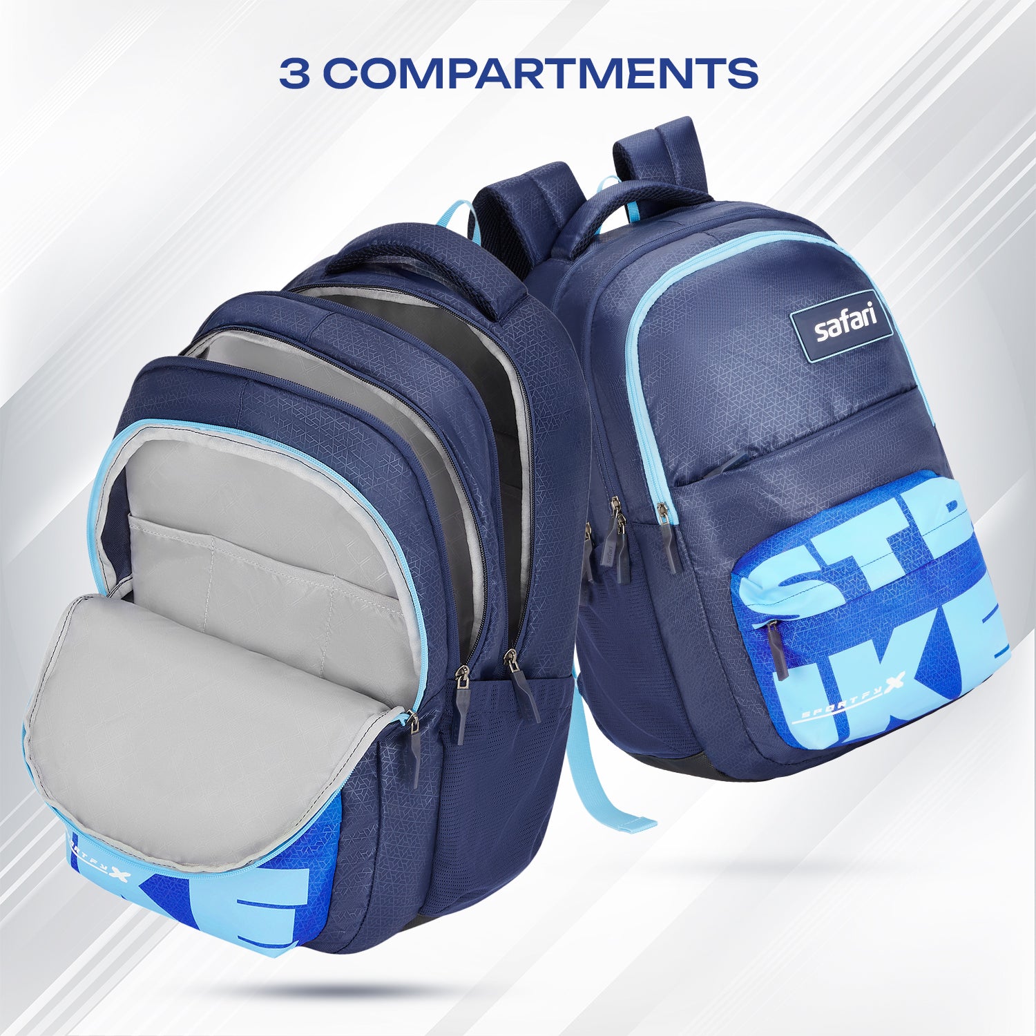 Safari Bonus 37L Blue School Backpack