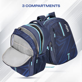 Safari Triplex 6 37L Blue School Backpack