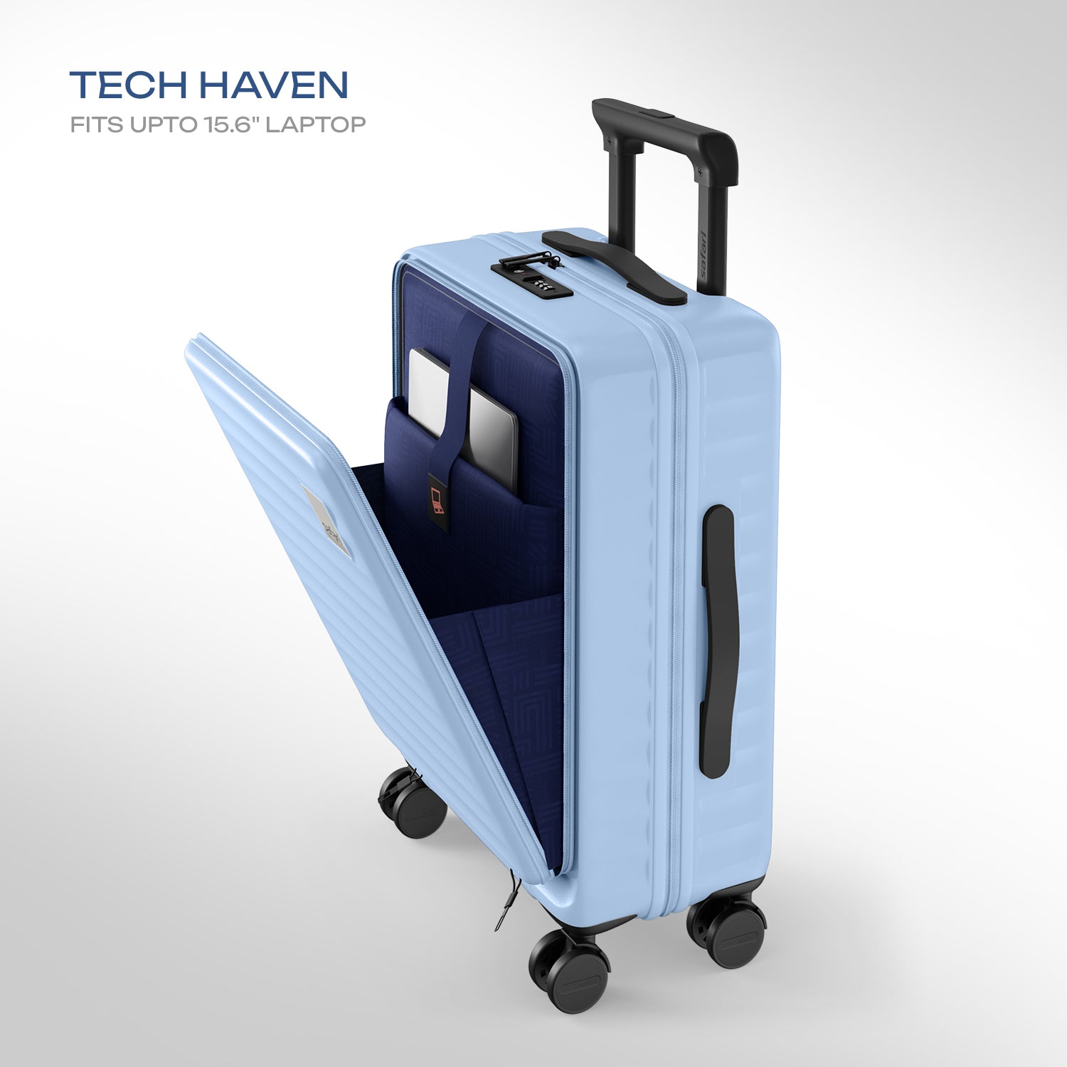 Safari Select Froniq Frost Grey Front opening Trolley Bag with TSA Lock, Dual wheels and Anti-Theft Zipper