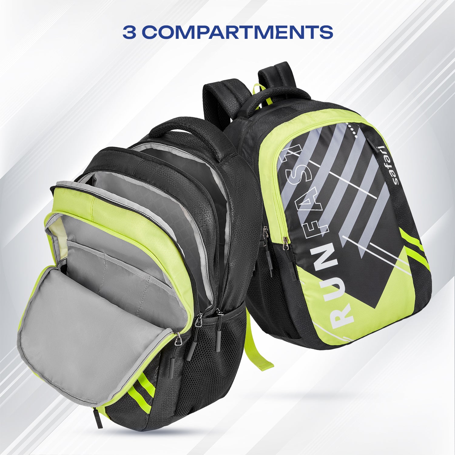 Safari Triplex 37L Black School Backpack