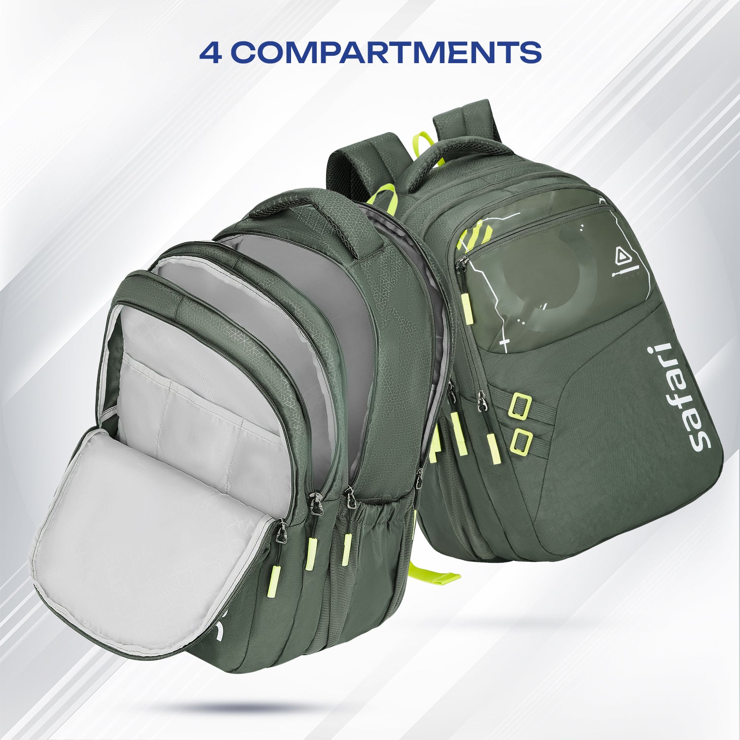 Safari Quadro 5 43L Olive School Backpack