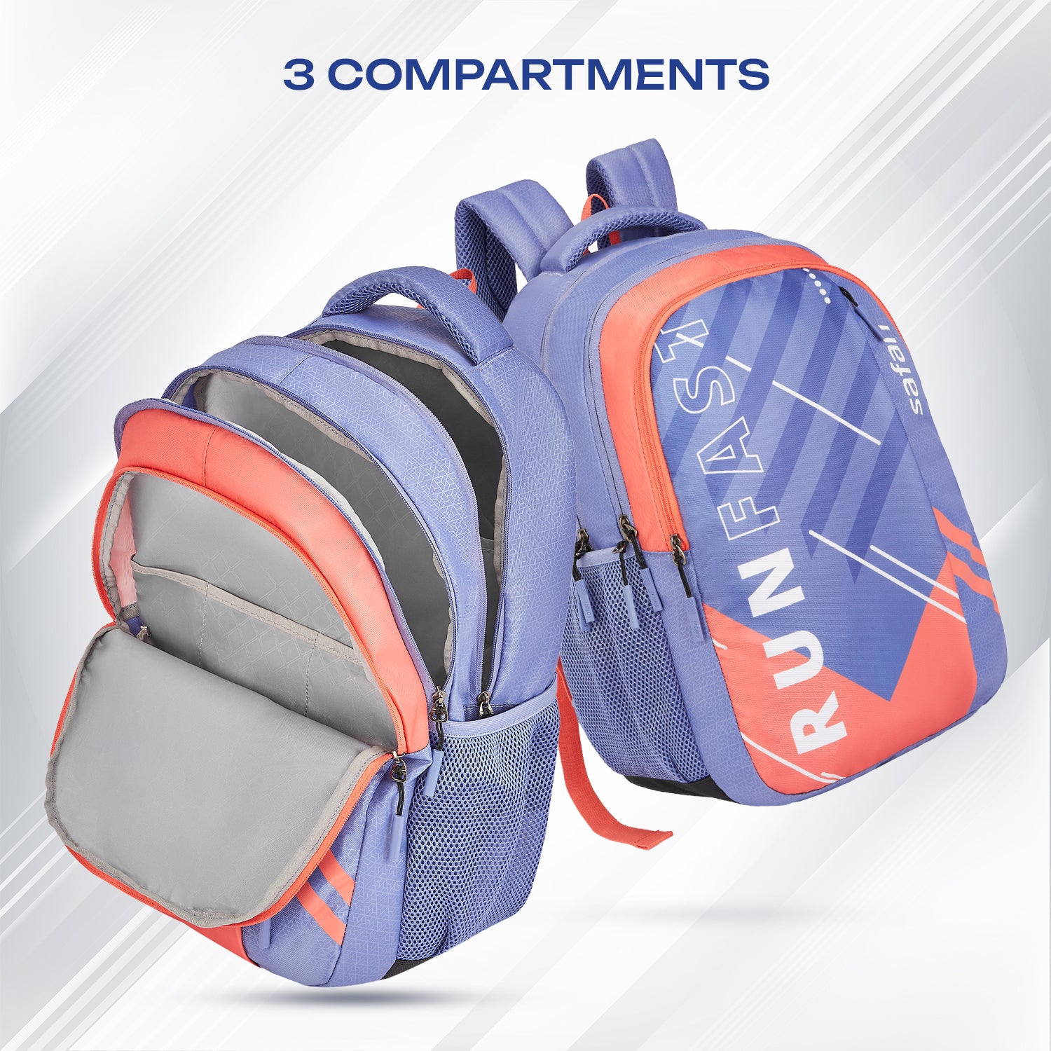 Safari Triplex 37L Blue School Backpack