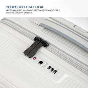 Safari Trunk Pro Trolley Bag with TSA lock and Dual Wheels - Winter White