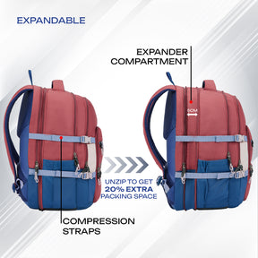 Safari Expand 43L Red Laptop Backpack