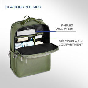 Safari Meridian 22L Olive Formal Backpack with Laptop Sleeve