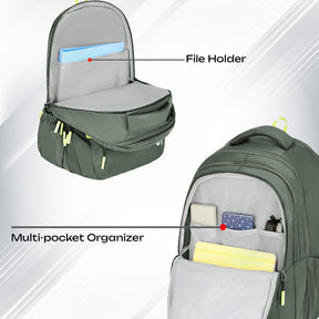 Safari Quadro 5 43L Olive School Backpack