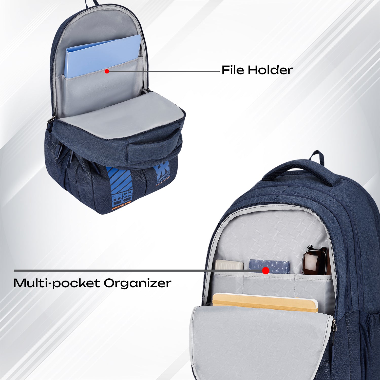 Safari Quadro 43L Blue School Backpack