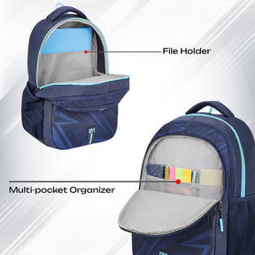 Safari Triplex 6 37L Blue School Backpack