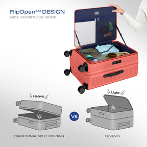 Safari Select Froniq Coral Front opening Trolley Bag with TSA Lock, Dual wheels and Anti-Theft Zipper