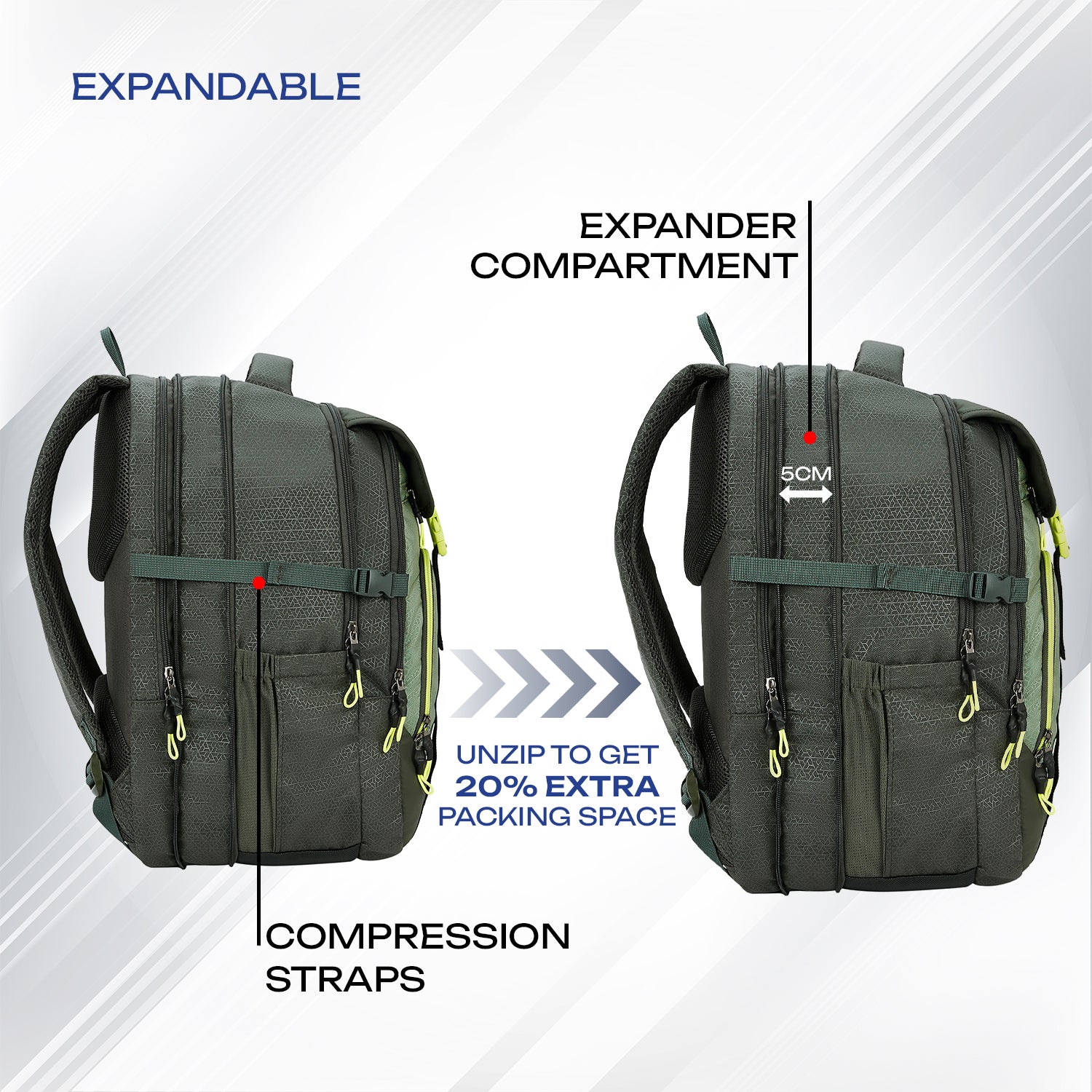 Safari Expand 43L Olive Laptop Backpack