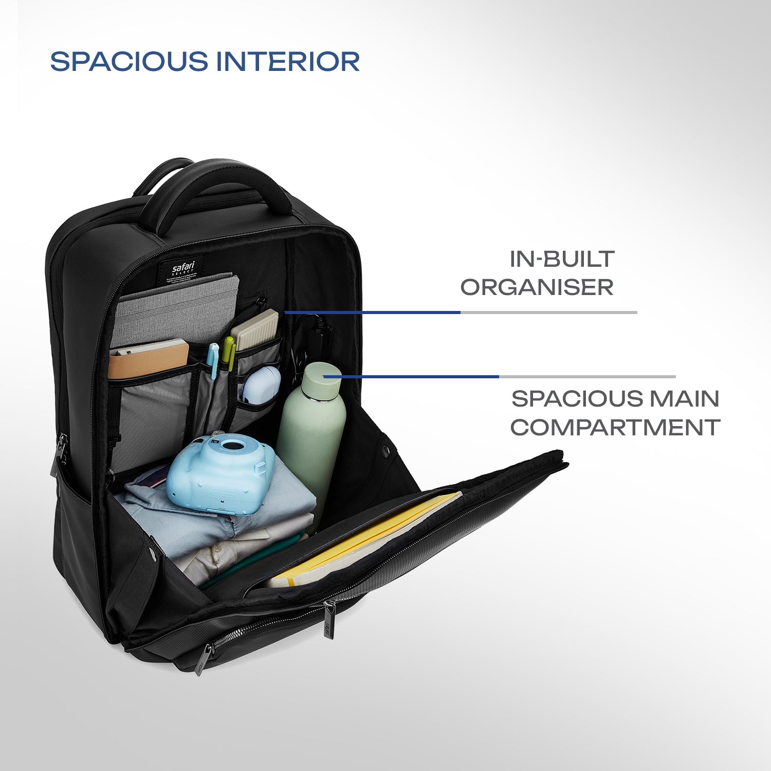 Safari Orion 20L Black Formal Backpack with Laptop Sleeve