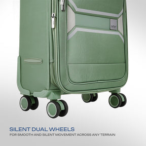 Safari Select Panorama Trolley Bag with Dual Wheels, TSA Lock and Anti-Theft Zipper (Urban Green)