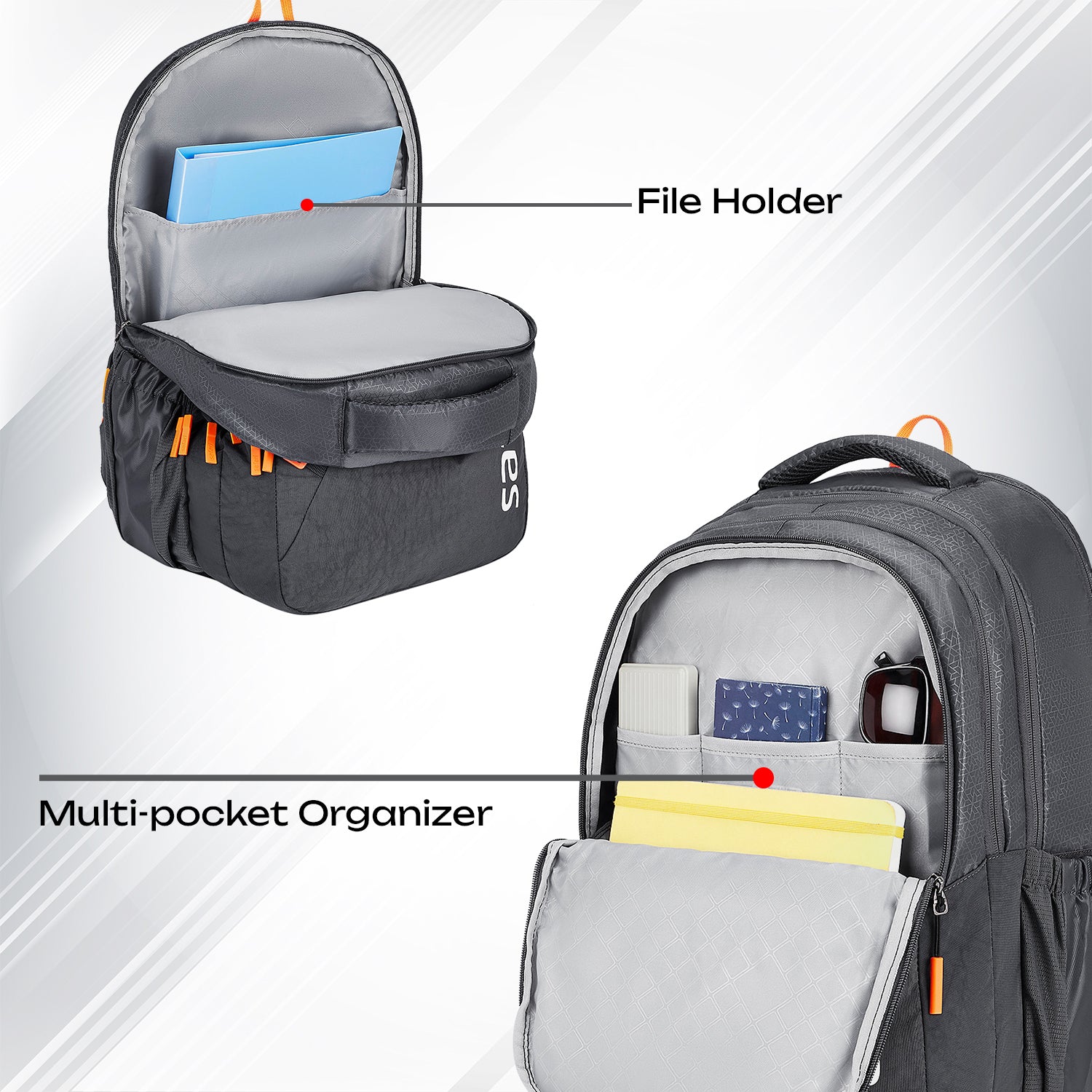 Safari Quadro 6 43L Black School Backpack