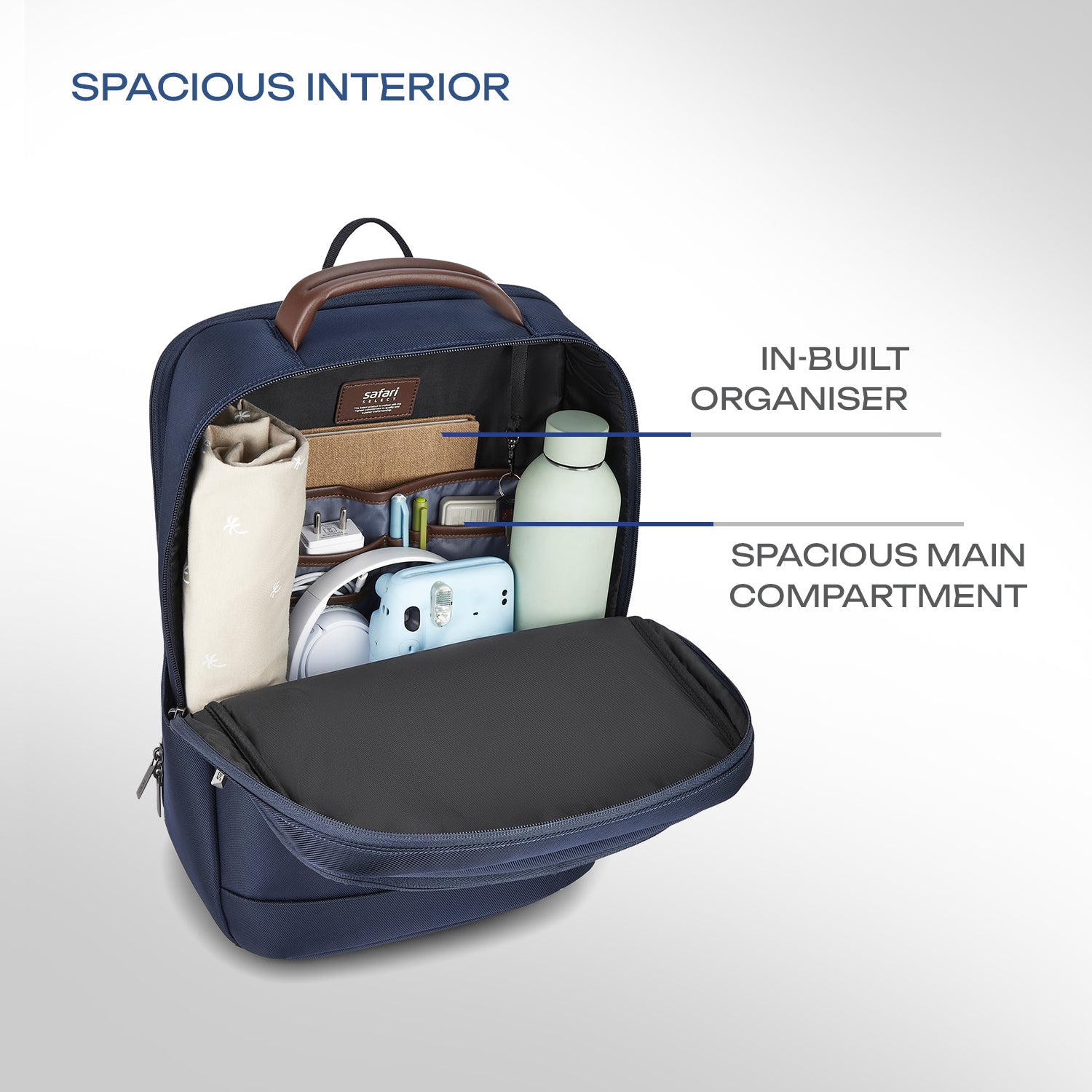 Safari Marque 27L Blue Formal Backpack with Laptop Sleeve