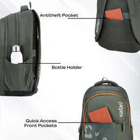 Safari Aura 37L Olive Laptop Backpack