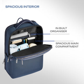Safari Meridian 22L Blue Formal Backpack with Laptop Sleeve