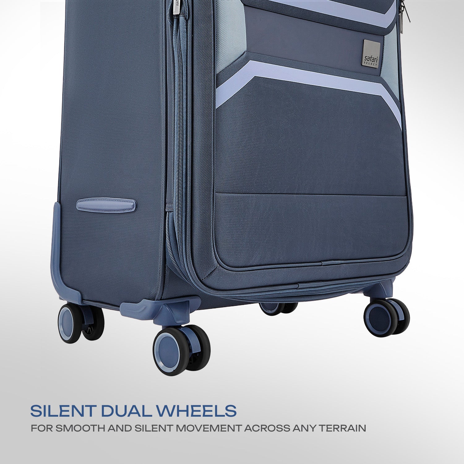 Safari Select Panorama Trolley Bag with Dual Wheels, TSA Lock and Anti-Theft Zipper (Cosmic Blue)