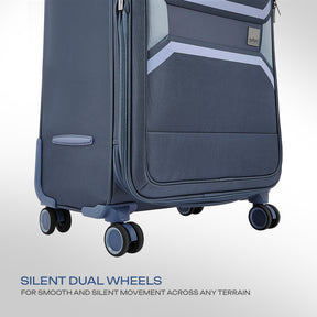 Safari Select Panorama Trolley Bag with Dual Wheels, TSA Lock and Anti-Theft Zipper (Cosmic Blue)