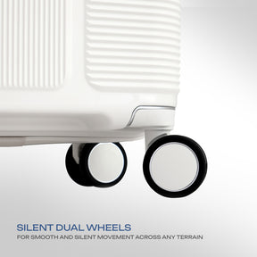 Safari Trunk Pro Trolley Bag with TSA lock and Dual Wheels - Winter White