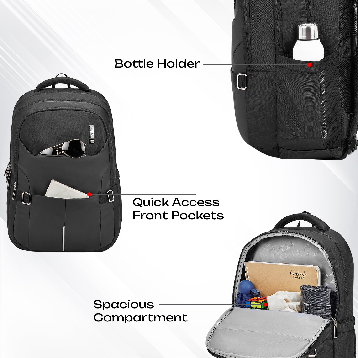Safari Zen 34L Black Laptop Backpack