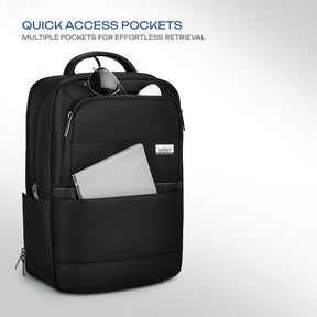 Safari Marque 27L Black Formal Backpack with Laptop Sleeve