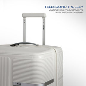 Safari Trunk Pro Trolley Bag with TSA lock and Dual Wheels - Winter White