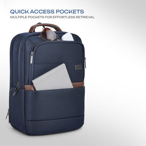 Safari Marque 27L Blue Formal Backpack with Laptop Sleeve