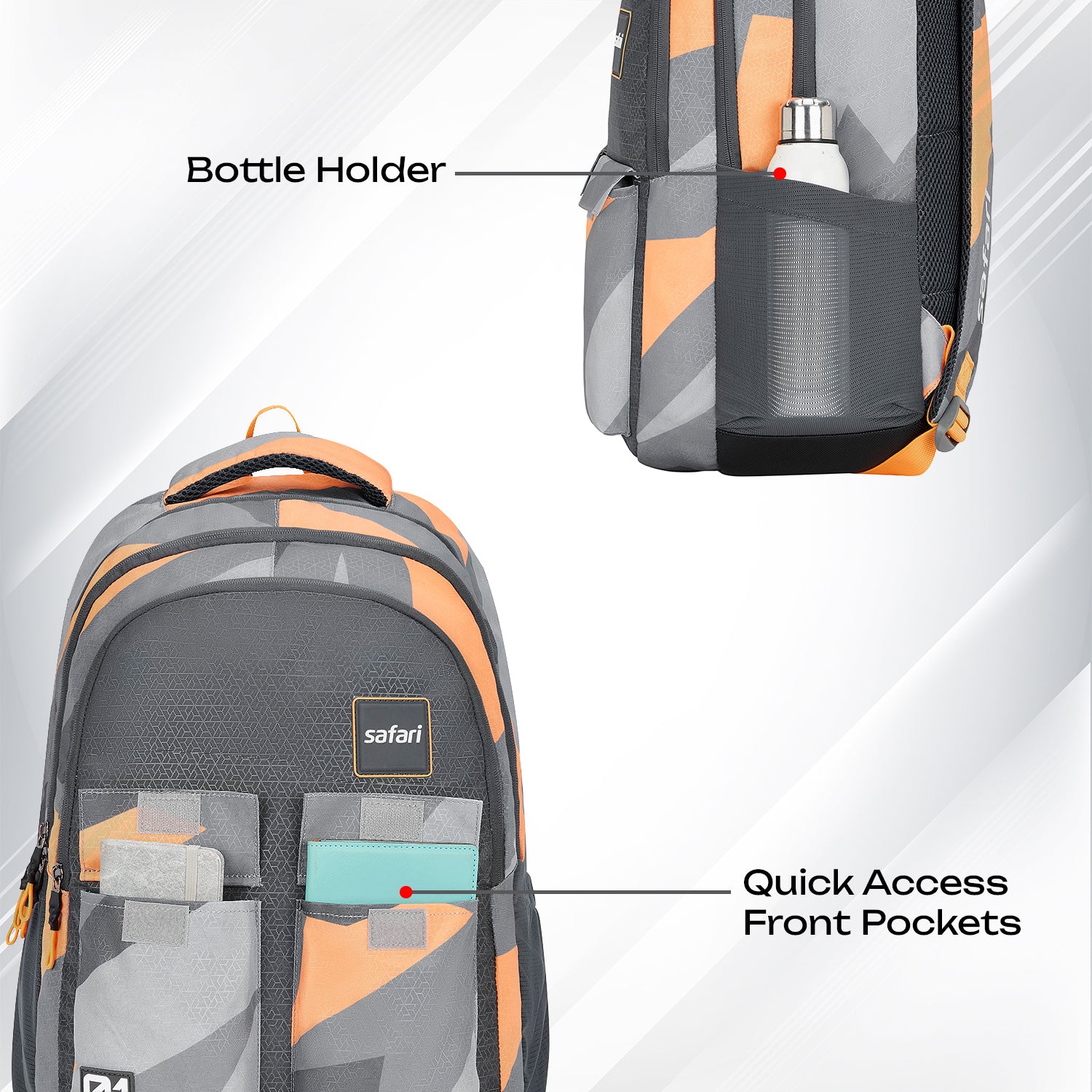 Safari Bonus 37L Grey School Backpack