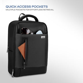 Safari Rayon 16L Black Formal Backpack with Laptop Sleeve