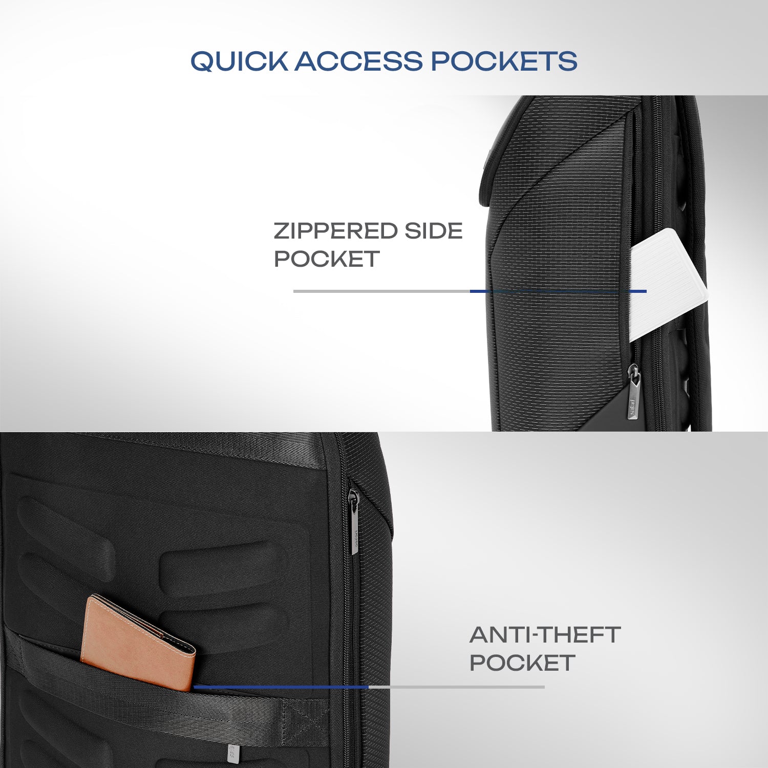 Safari Pixel 23L Black Formal Backpack with Laptop Sleeve