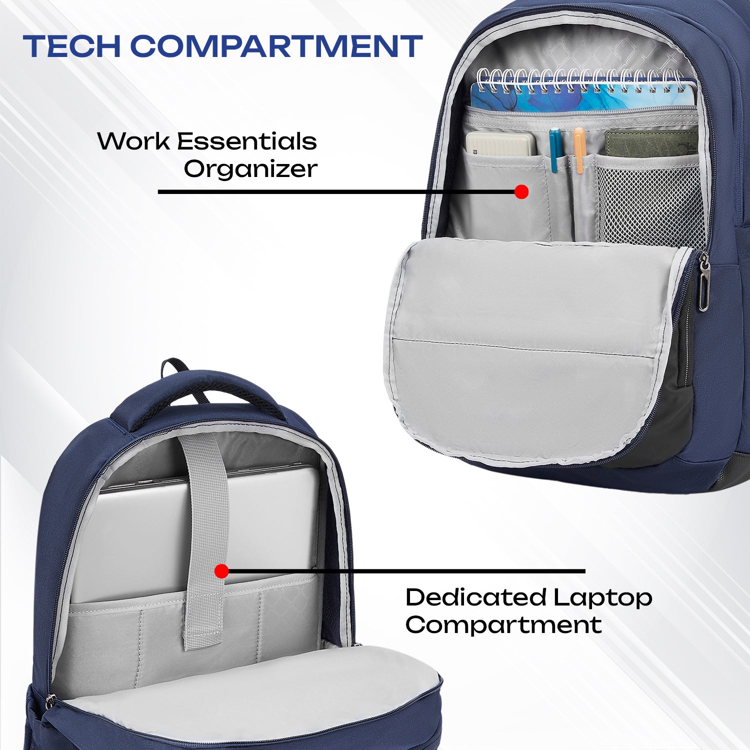 Safari Zen 34L Navy Blue Laptop Backpack