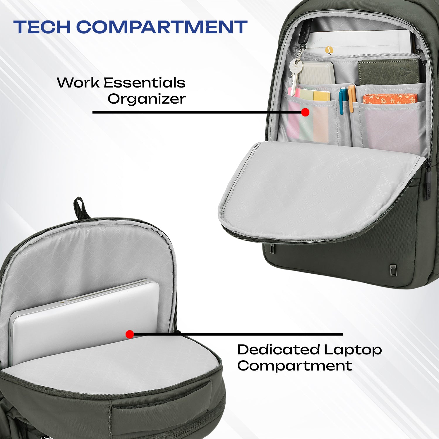 Safari Smart 30L Olive Laptop Backpack