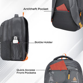 Safari Quadro 6 43L Black School Backpack