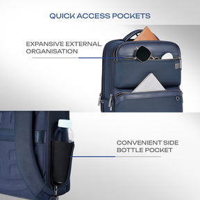 Safari Meridian 22L Blue Formal Backpack with Laptop Sleeve