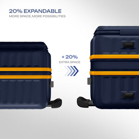 Safari Select Froniq Navy Blue Front opening Trolley Bag with TSA Lock, Dual wheels and Anti-Theft Zipper