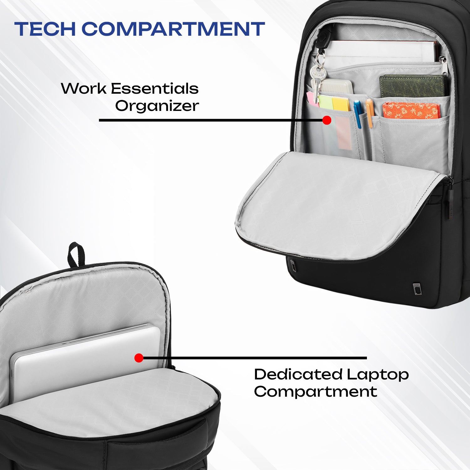 Safari Smart 30L Black Laptop Backpack