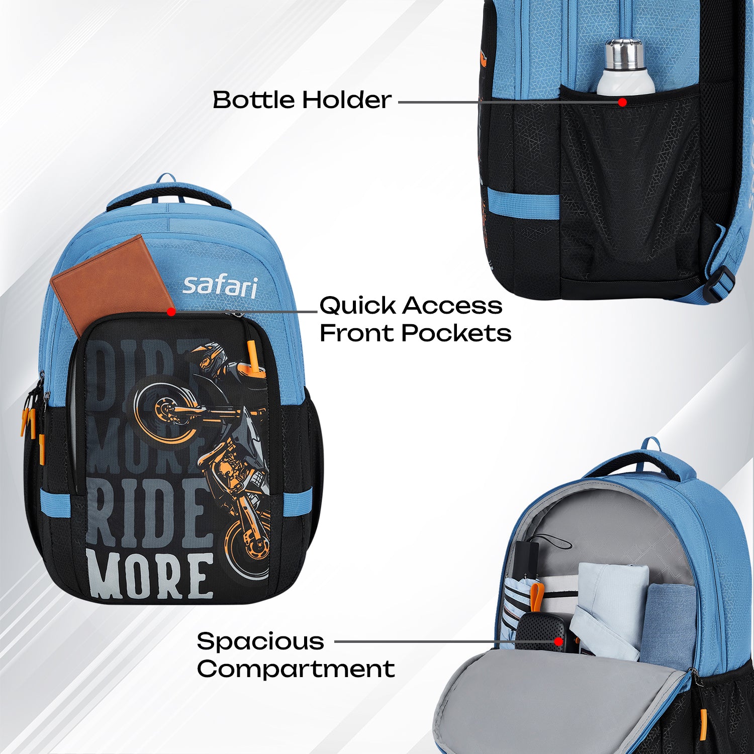 Safari Triplex 37L Black Casual Daypack