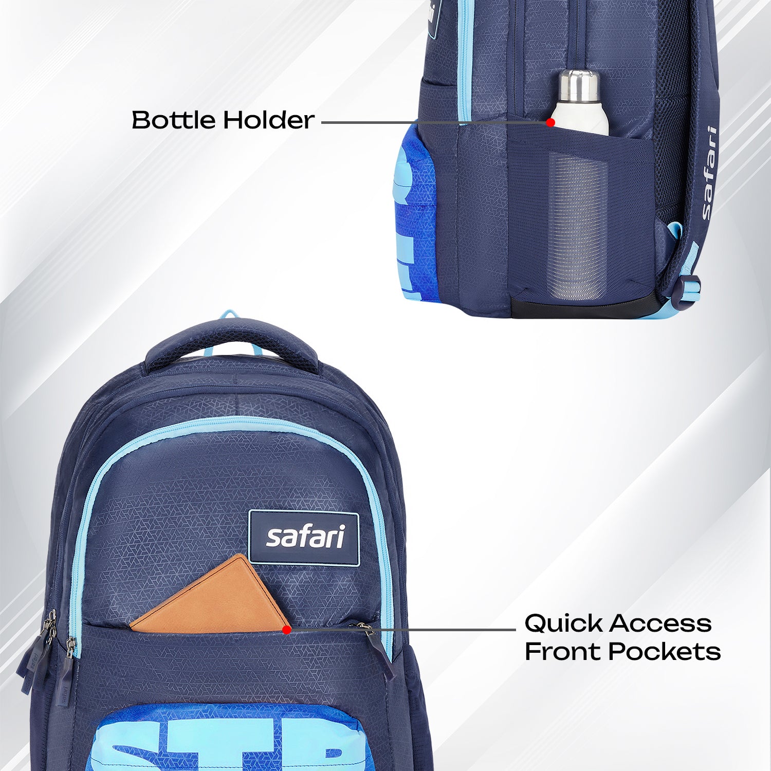 Safari Bonus 37L Blue School Backpack