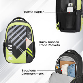 Safari Triplex 37L Black School Backpack