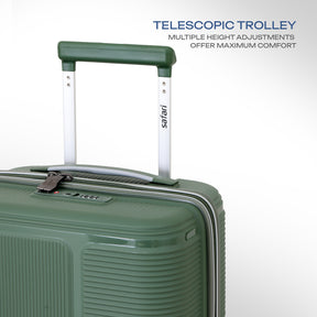 Safari Trunk Pro Trolley Bag with TSA lock and Dual Wheels - Pine Green