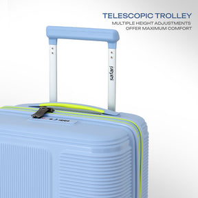 Safari Trunk Pro Trolley Bag with TSA lock and Dual Wheels - Wisteria Blue
