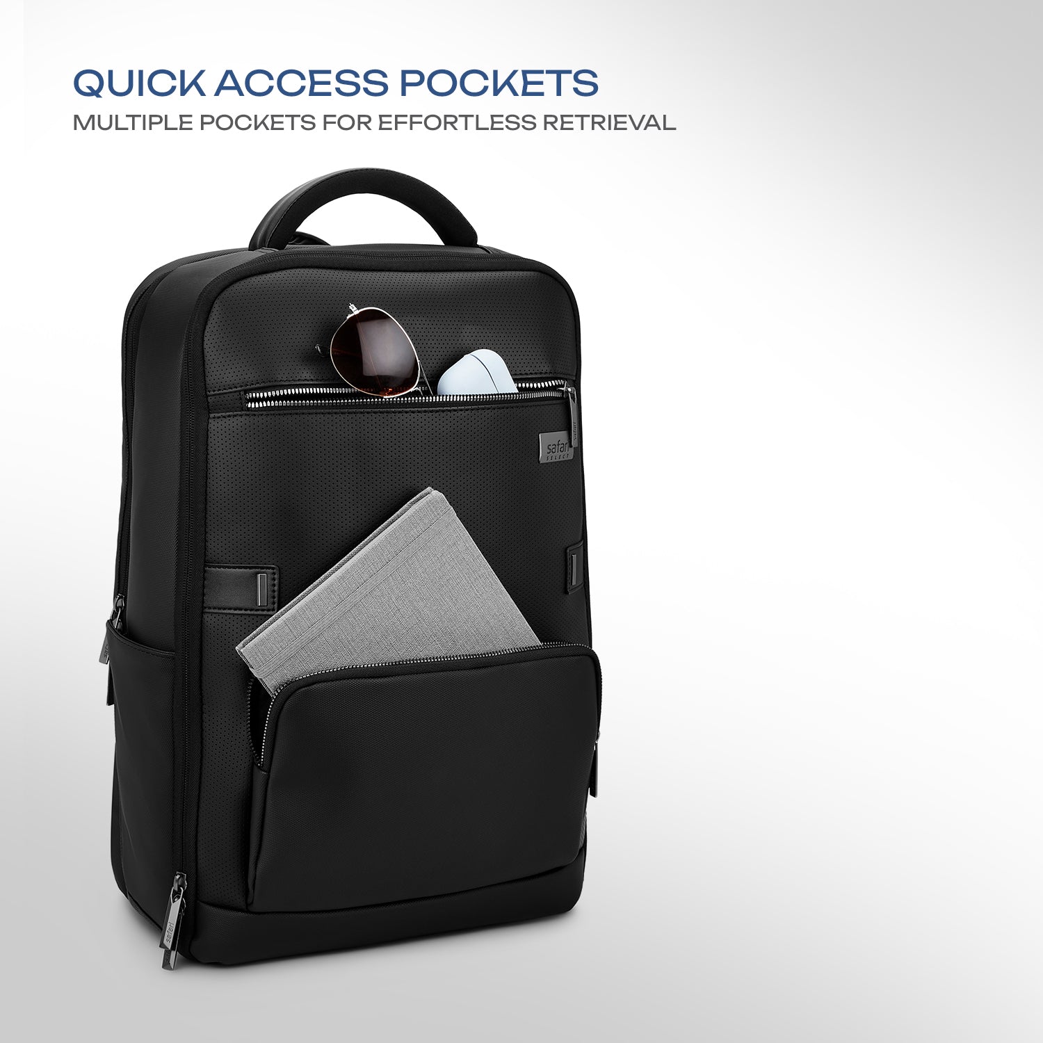 Safari Orion 20L Black Formal Backpack with Laptop Sleeve