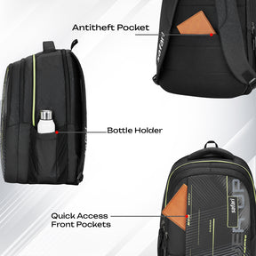 Safari Quadro 43L Black School Backpack