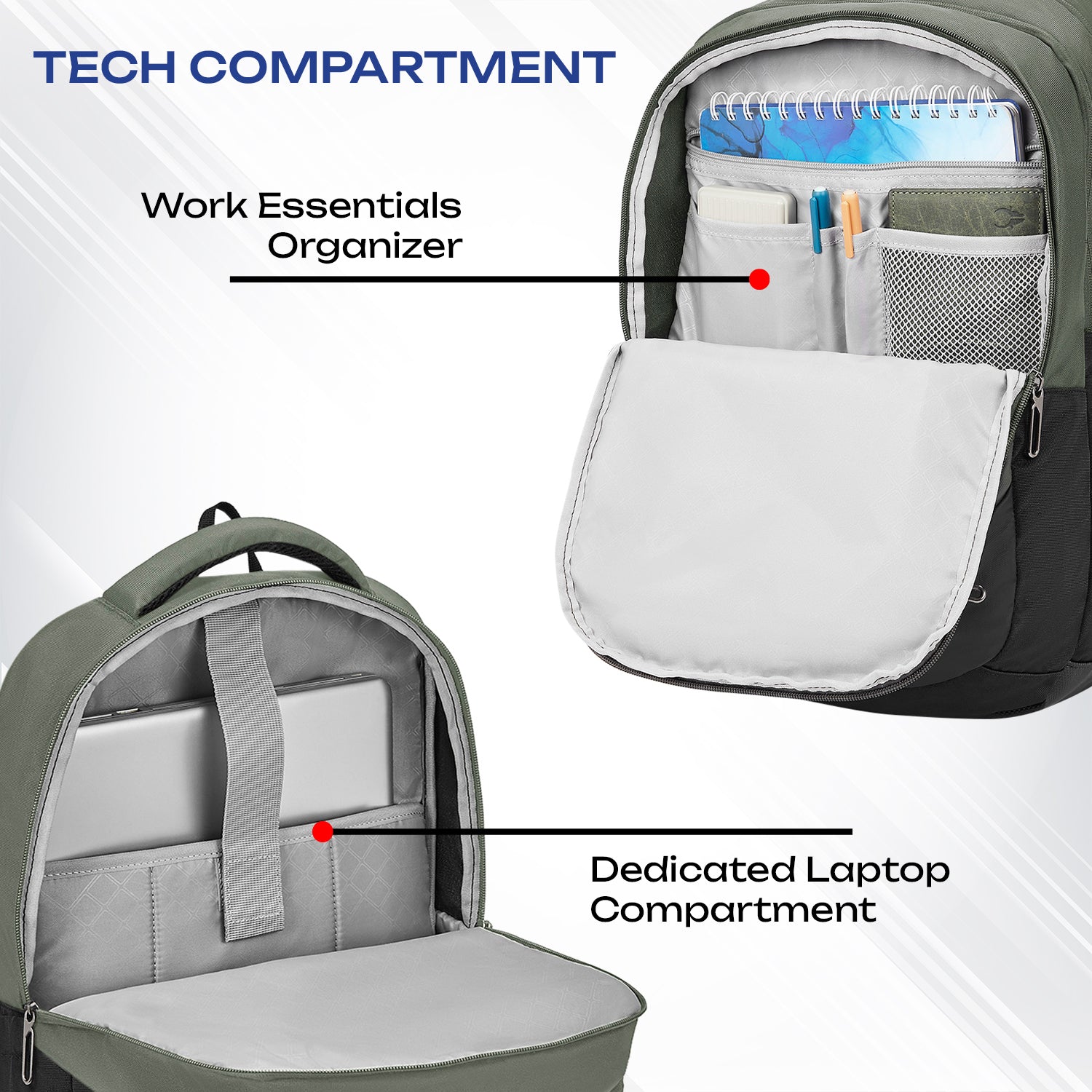 Safari Zen 34L Olive Laptop Backpack